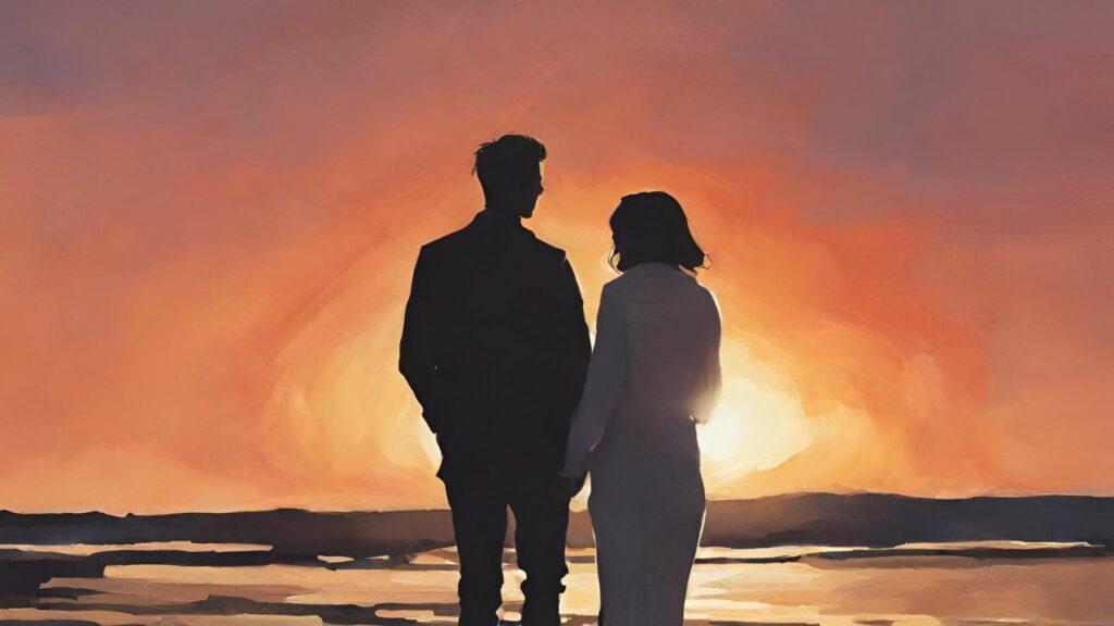 Paar am Strand vor Sonnenuntergang - Lebensfreude-Academy - Bindungsmuster